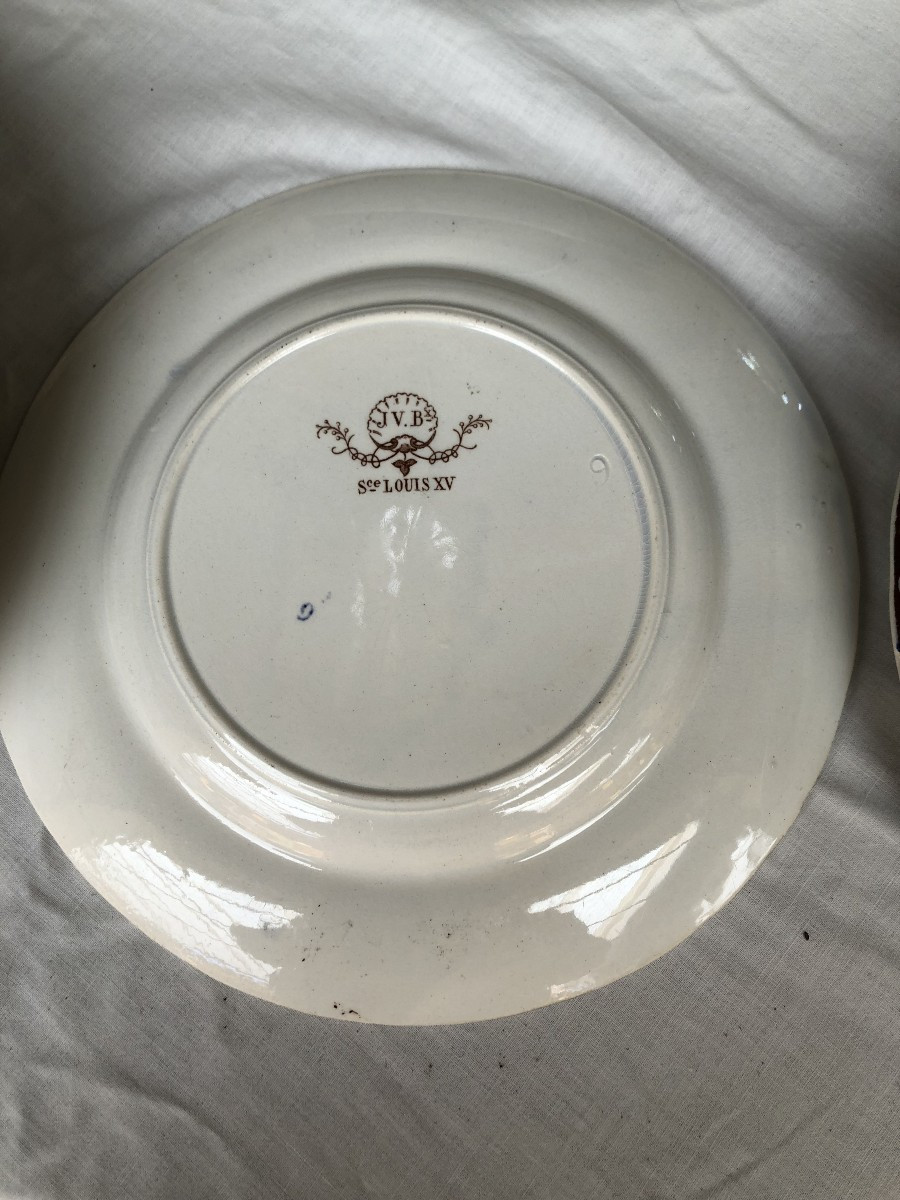 SERVICE DE TABLE FAIENCE FINE  DE BORDEAUX J VIEILLARD  MODELE LOUIS XV -photo-4