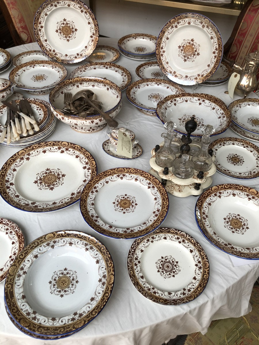 SERVICE DE TABLE FAIENCE FINE  DE BORDEAUX J VIEILLARD  MODELE LOUIS XV -photo-4