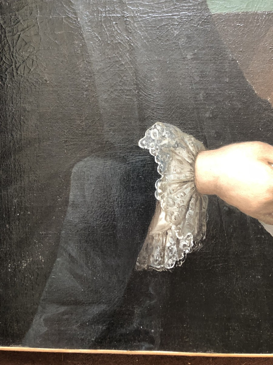 Oil On Canvas Portrait P Groselier Date 1740 Painted By Souville XVIII Eme Century -photo-2