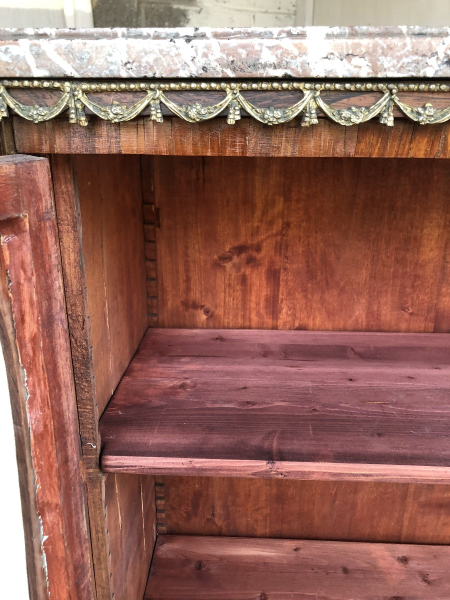 Louis XV Style Bookcase / Display Cabinet In Marquetry And Gilt Bronze-photo-7