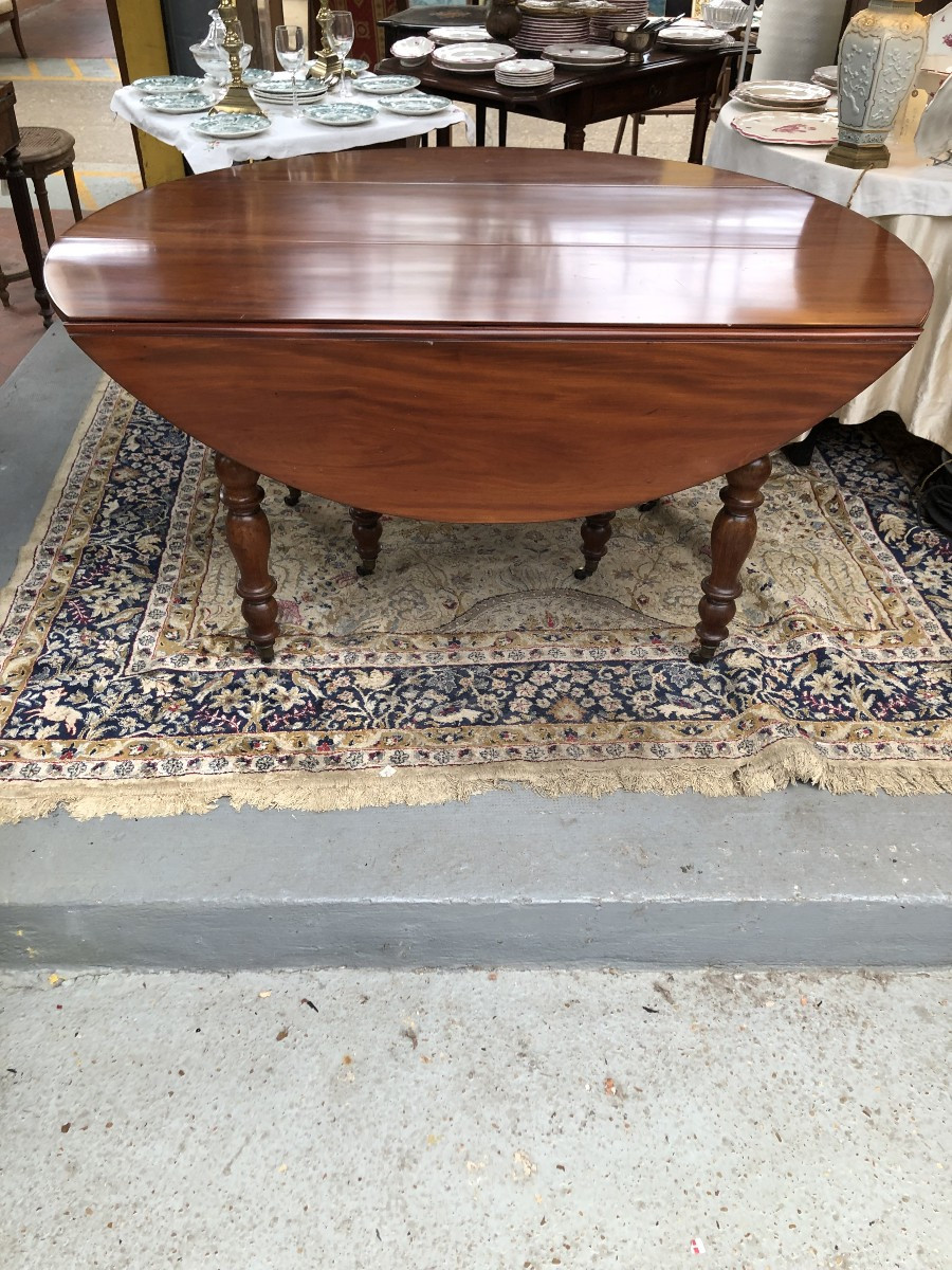 Six-legged Mahogany Dining Table, Louis Philippe Period, 19th Century -photo-2