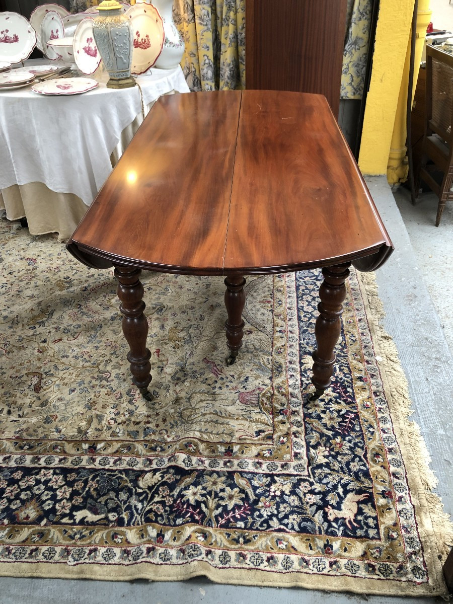 Six-legged Mahogany Dining Table, Louis Philippe Period, 19th Century -photo-2