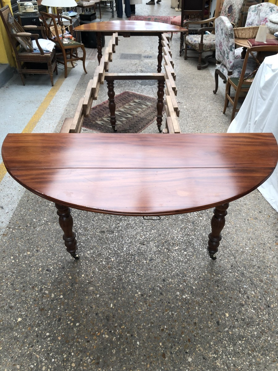 Six-legged Mahogany Dining Table, Louis Philippe Period, 19th Century -photo-4