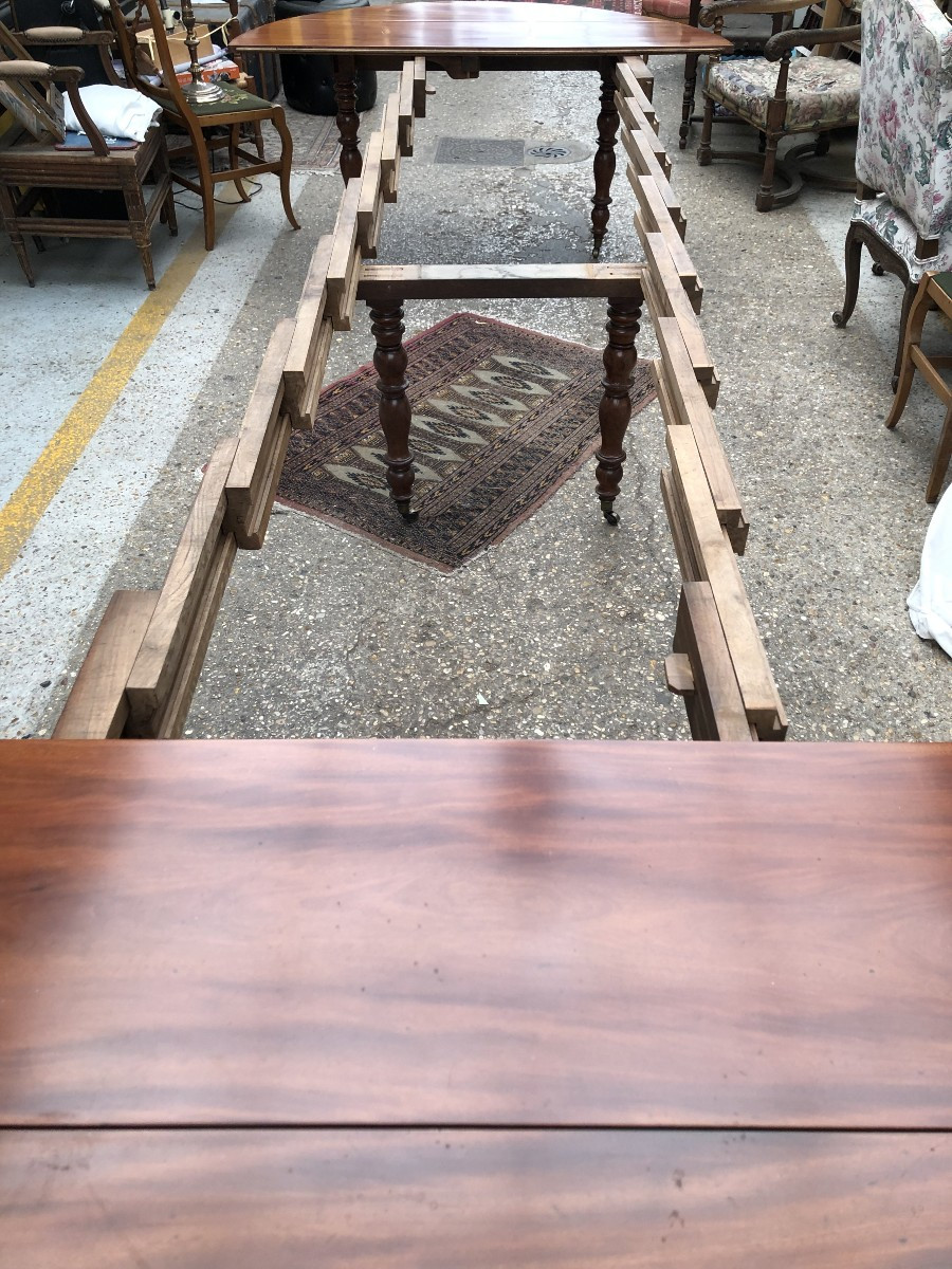 Six-legged Mahogany Dining Table, Louis Philippe Period, 19th Century -photo-5