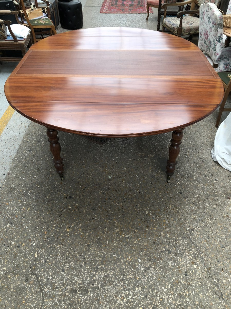 Six-legged Mahogany Dining Table, Louis Philippe Period, 19th Century -photo-6