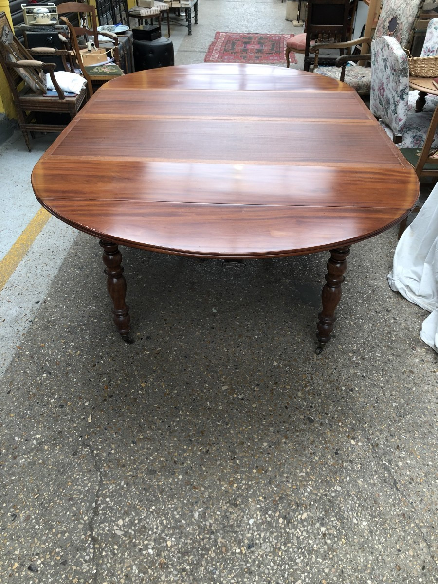 Six-legged Mahogany Dining Table, Louis Philippe Period, 19th Century -photo-7