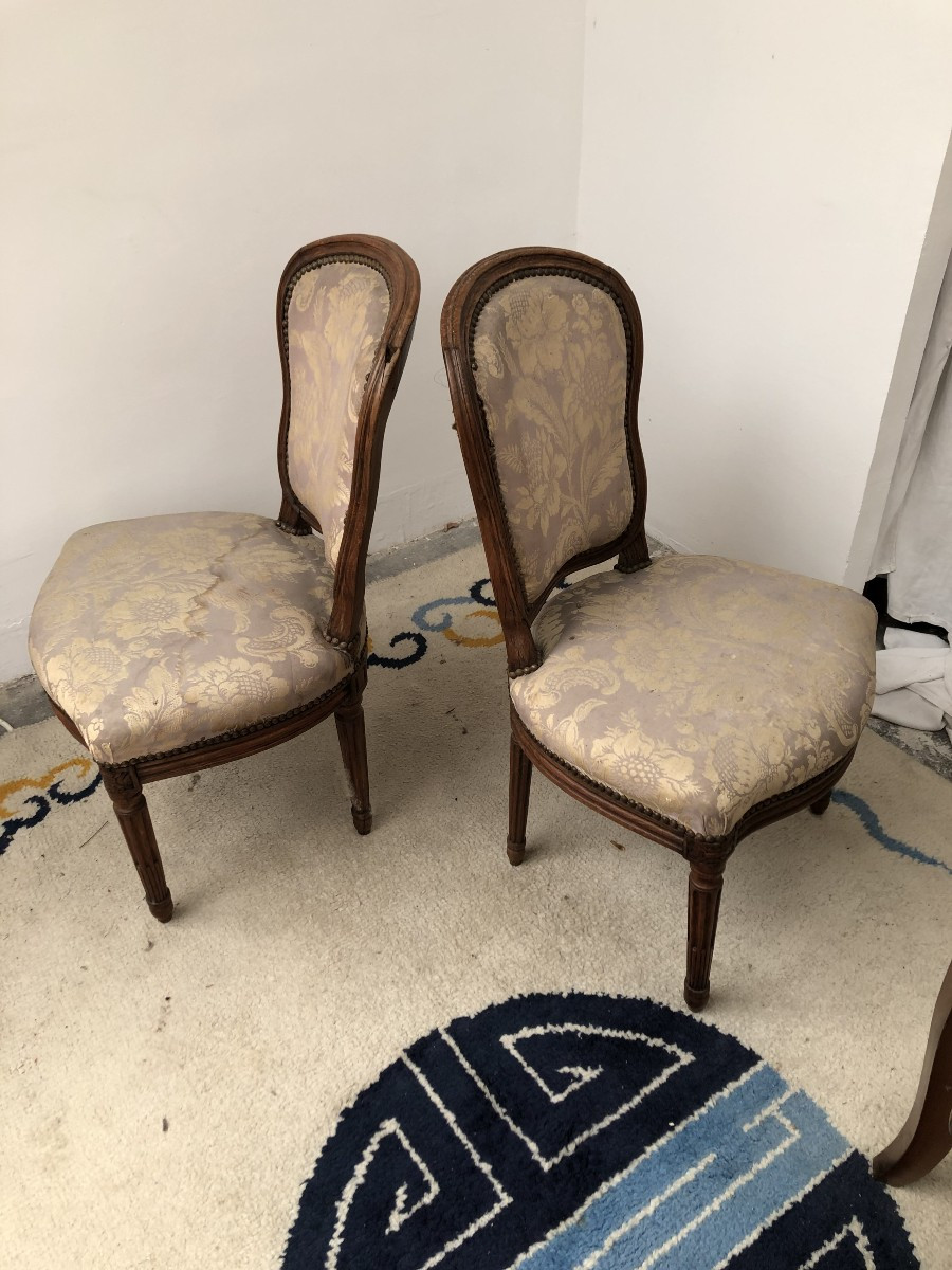 PAIRE DE CHAISES EPOQUE TRANSITION XVIII EME SIECLE -photo-2