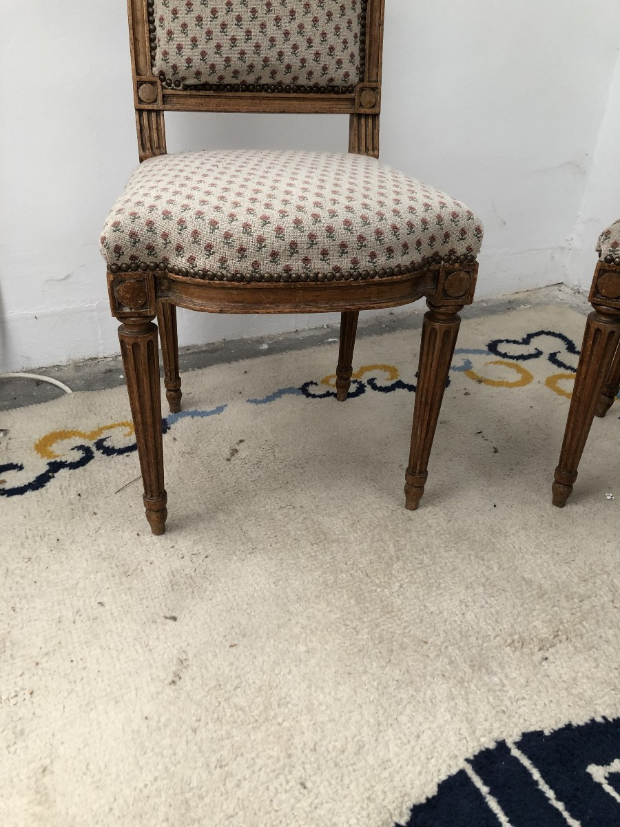 PAIRE DE CHAISES  EPOQUE LOUIS XVI   XVIII EME SIECLE -photo-2