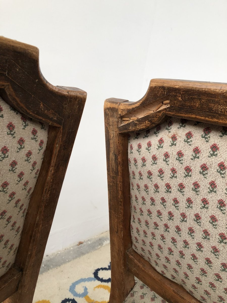 PAIRE DE CHAISES  EPOQUE LOUIS XVI   XVIII EME SIECLE -photo-2