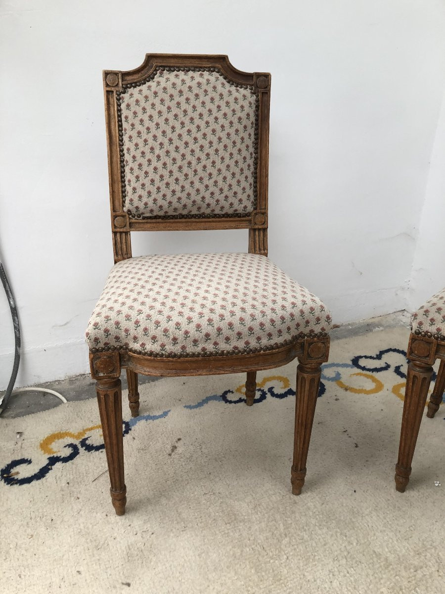 PAIRE DE CHAISES  EPOQUE LOUIS XVI   XVIII EME SIECLE -photo-6