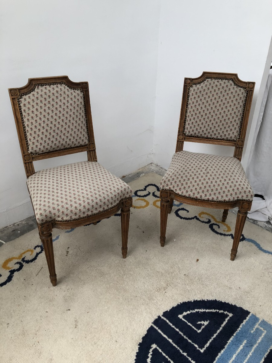 PAIRE DE CHAISES  EPOQUE LOUIS XVI   XVIII EME SIECLE 