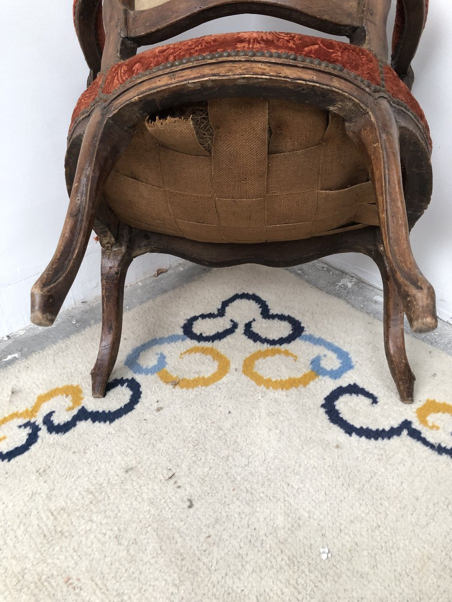 Louis XV Period Cabriolet Armchair, Blanchard Stamp, 18th Century -photo-5