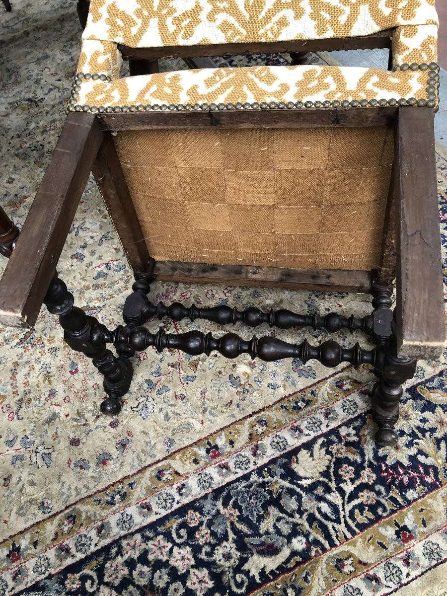Louis XIII Period 17th Century High-backed Armchair -photo-4
