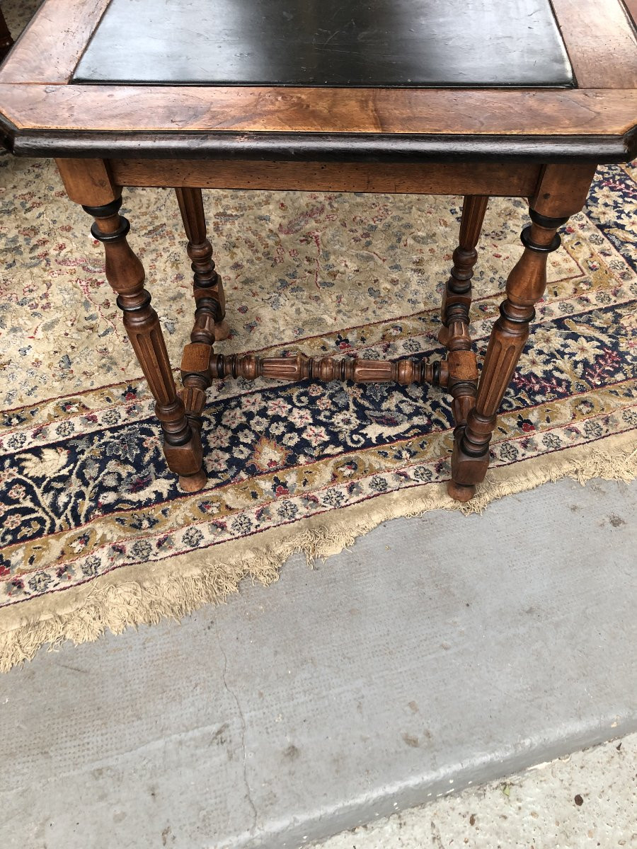 TABLE GUERIDON  A PLATEAU D' ARDOISE STYLE LOUIS XIII   XIX EME SIECLE -photo-3