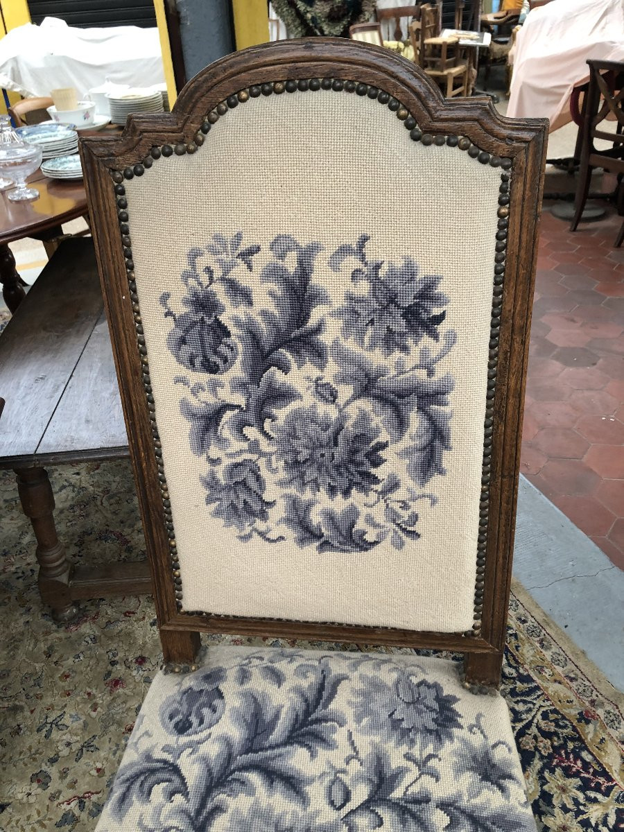 LARGE CHAISE A HAUT DOSSIER XVII EME SIECLE -photo-4