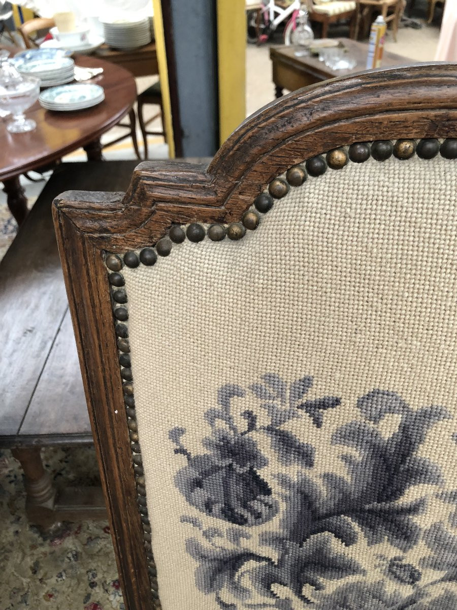 LARGE CHAISE A HAUT DOSSIER XVII EME SIECLE -photo-5