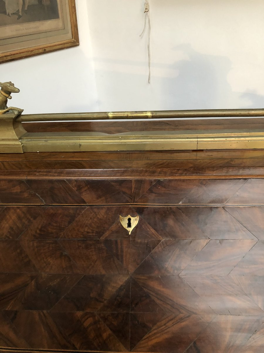 Bronze Fireplace Mantel Bar, Greyhound Design, Early 19th Century -photo-2