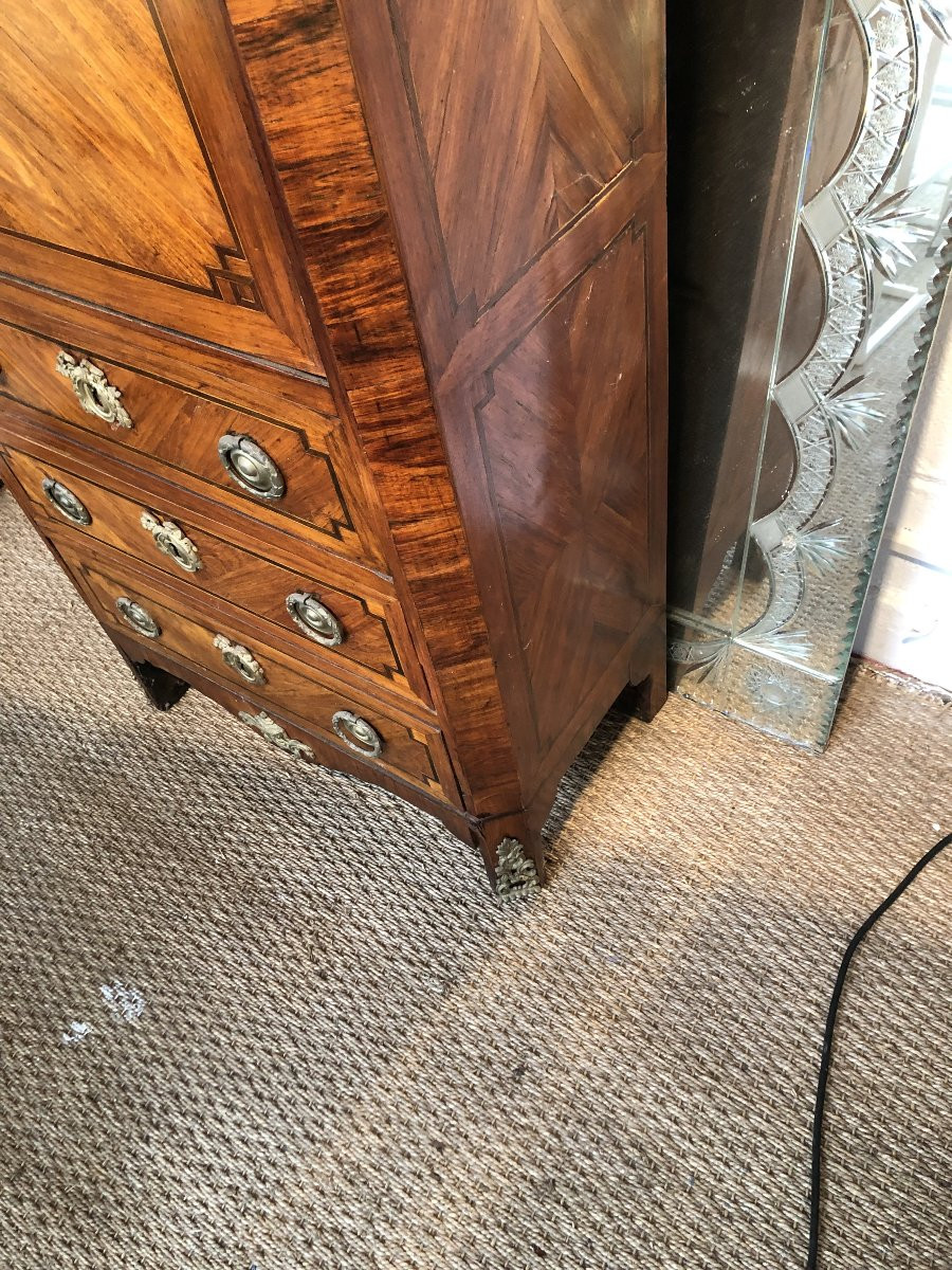 SECRETAIRE DE DAME EN MARQUETERIE XVIII EME SIECLE EPOQUE LOUIS XVI-photo-2