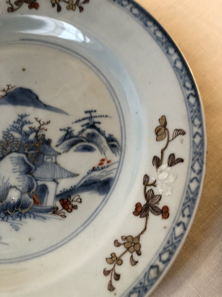 7 ASSIETTES  COMPAGNIE DES INDES  IMARI CHINE XVIII EME SIECLE -photo-3