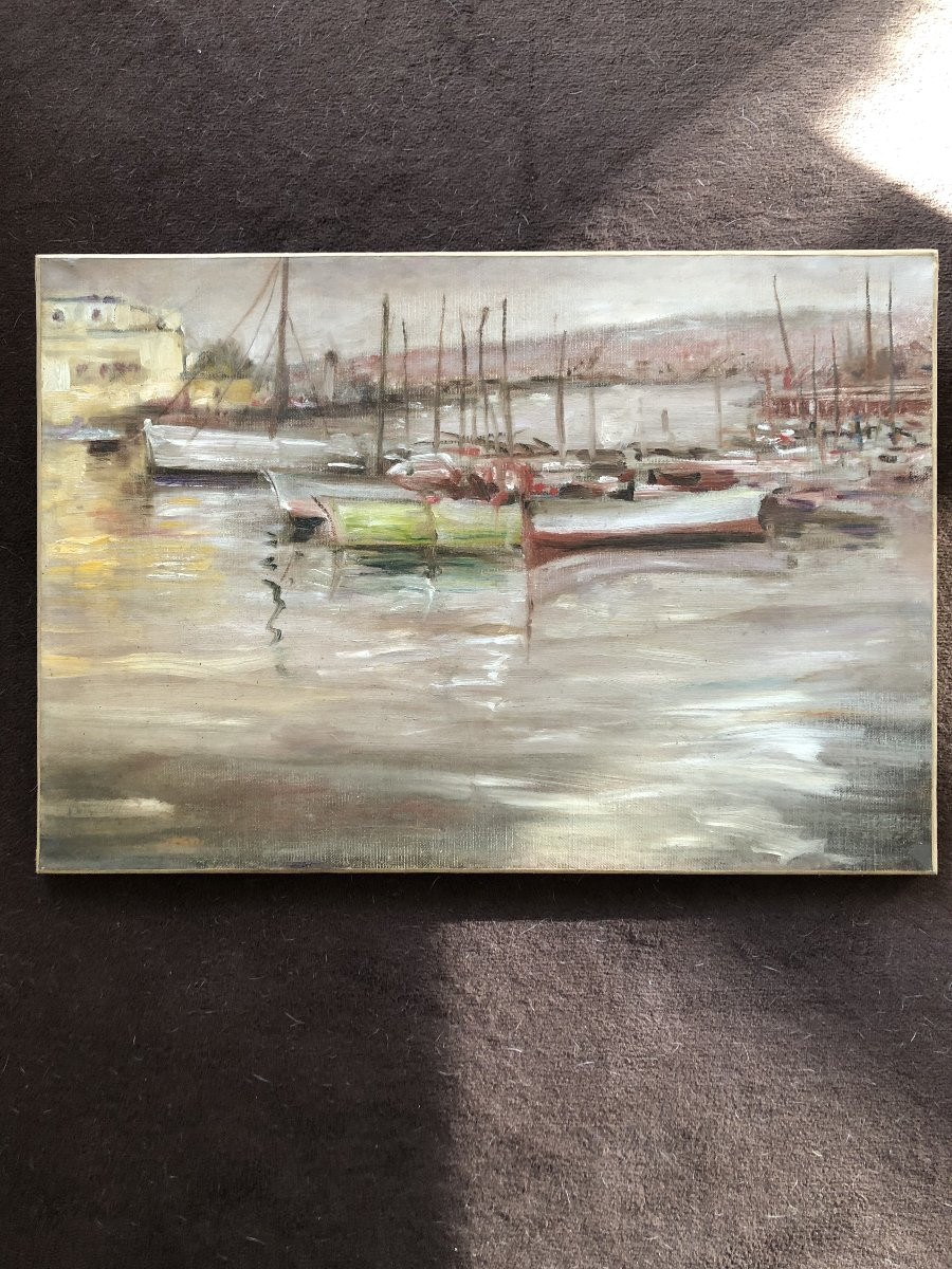 Oil On Canvas Marine Seascape 20th Century -photo-1