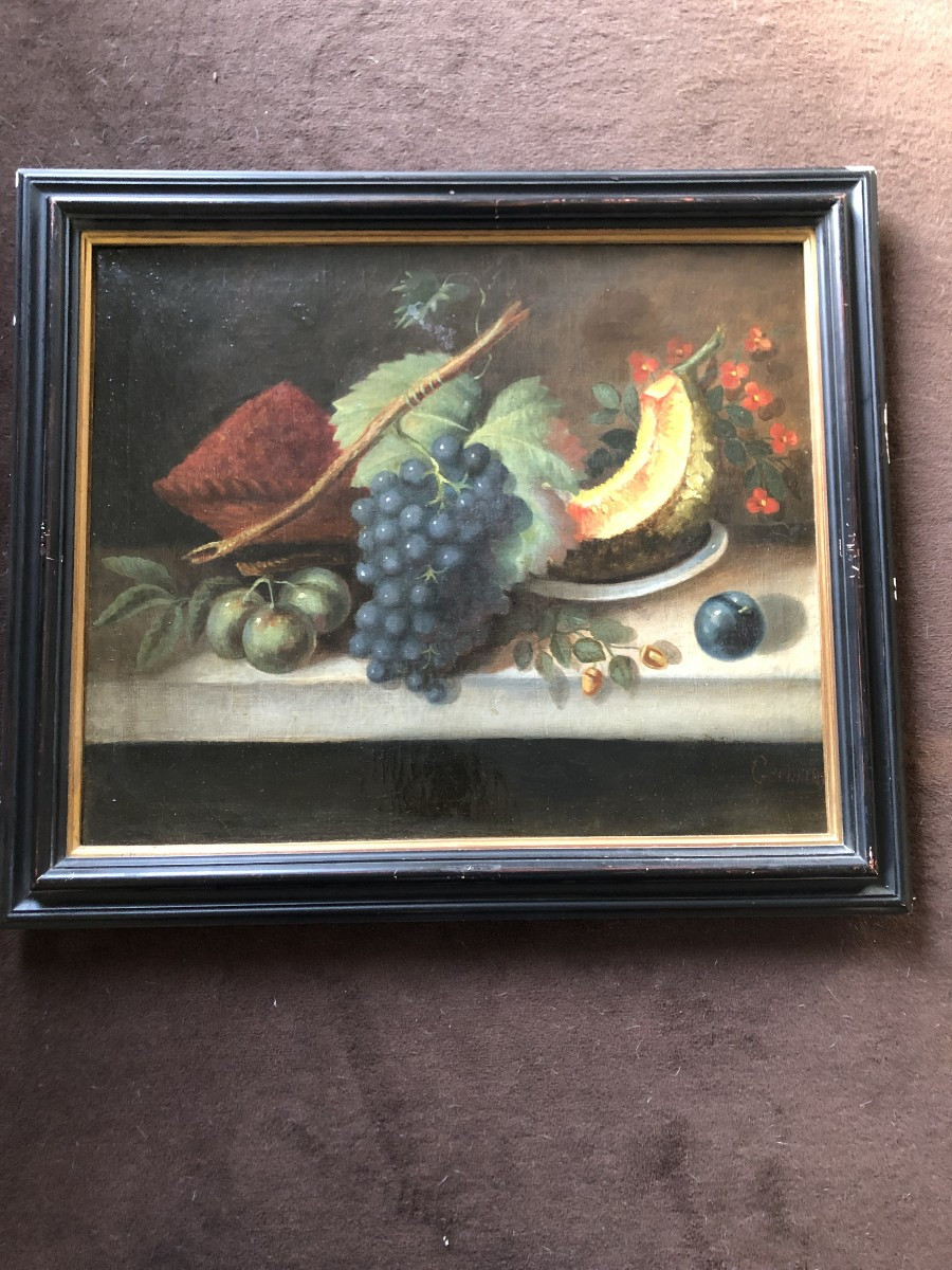 HUILE SUR TOILE NATURE MORTE XVIII EME SIECLE 