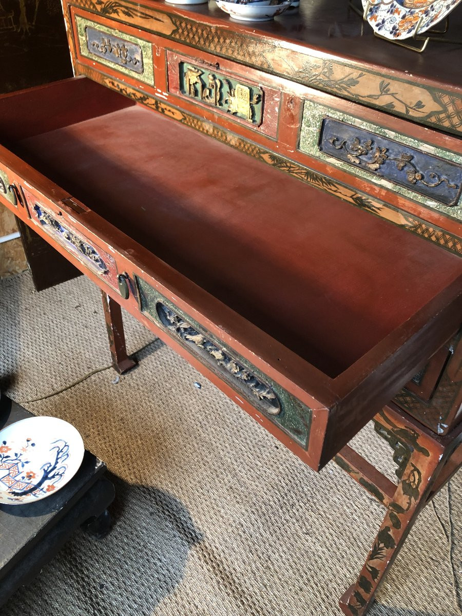 CABINET EN LAQUE DE CANTON XIX EME SIECLE -photo-4