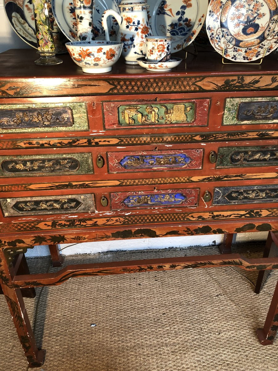 CABINET EN LAQUE DE CANTON XIX EME SIECLE -photo-3