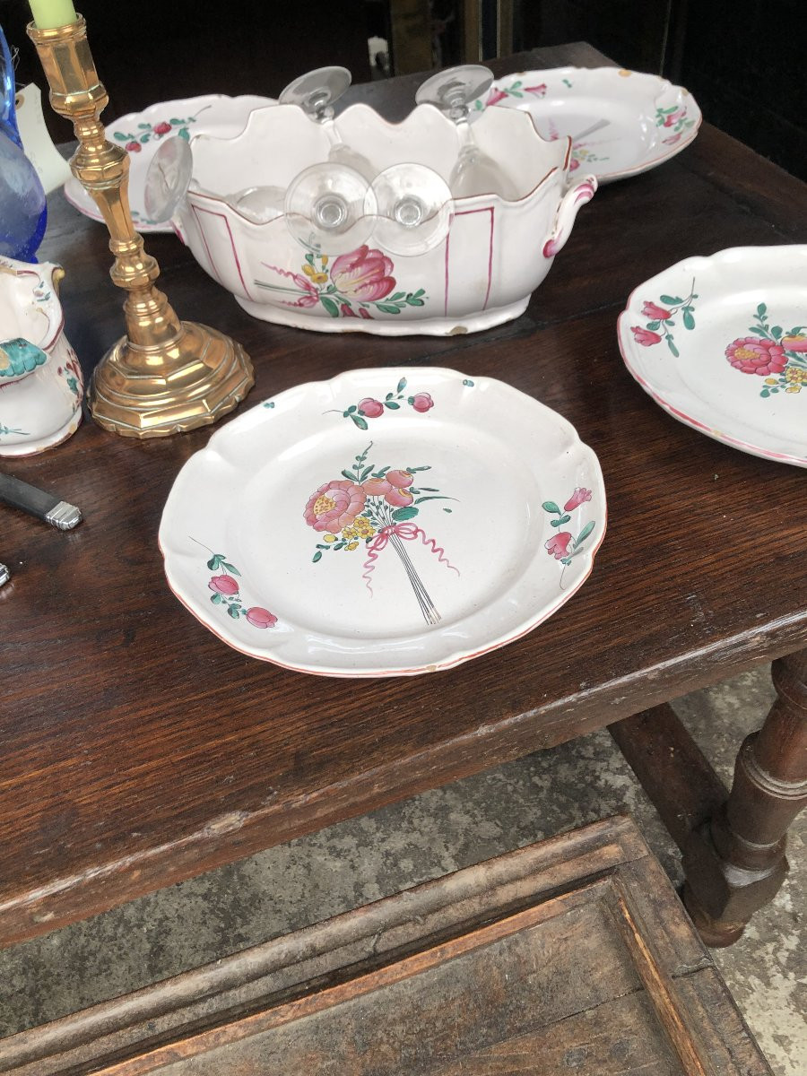 PARTIE DE SERVICE DE TABLE EN FAIENCE EST DE LA FRANCE STRASBOURG FIN DU XVIII EME SIECLE -photo-4
