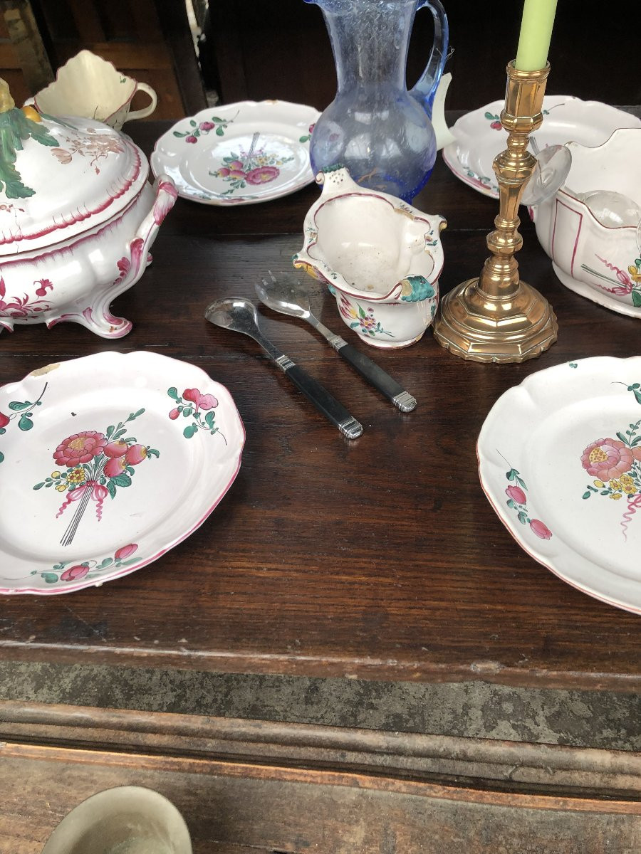 PARTIE DE SERVICE DE TABLE EN FAIENCE EST DE LA FRANCE STRASBOURG FIN DU XVIII EME SIECLE -photo-5