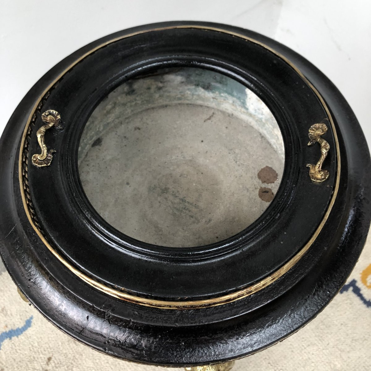 JARDINIERE ATHENIENNE EN BOIS NOIRCI ET BRONZE 19 EME SIECLE EPOQUE NAPOLEON III-photo-3