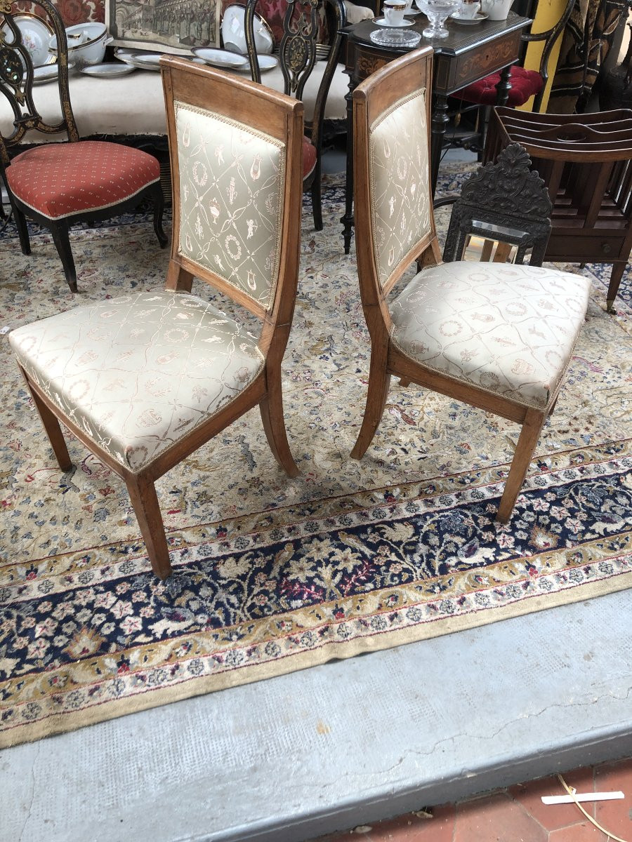 Paire de chaises époque EMPIRE ou CONSULAT début du  XIX  eme siècle -photo-3