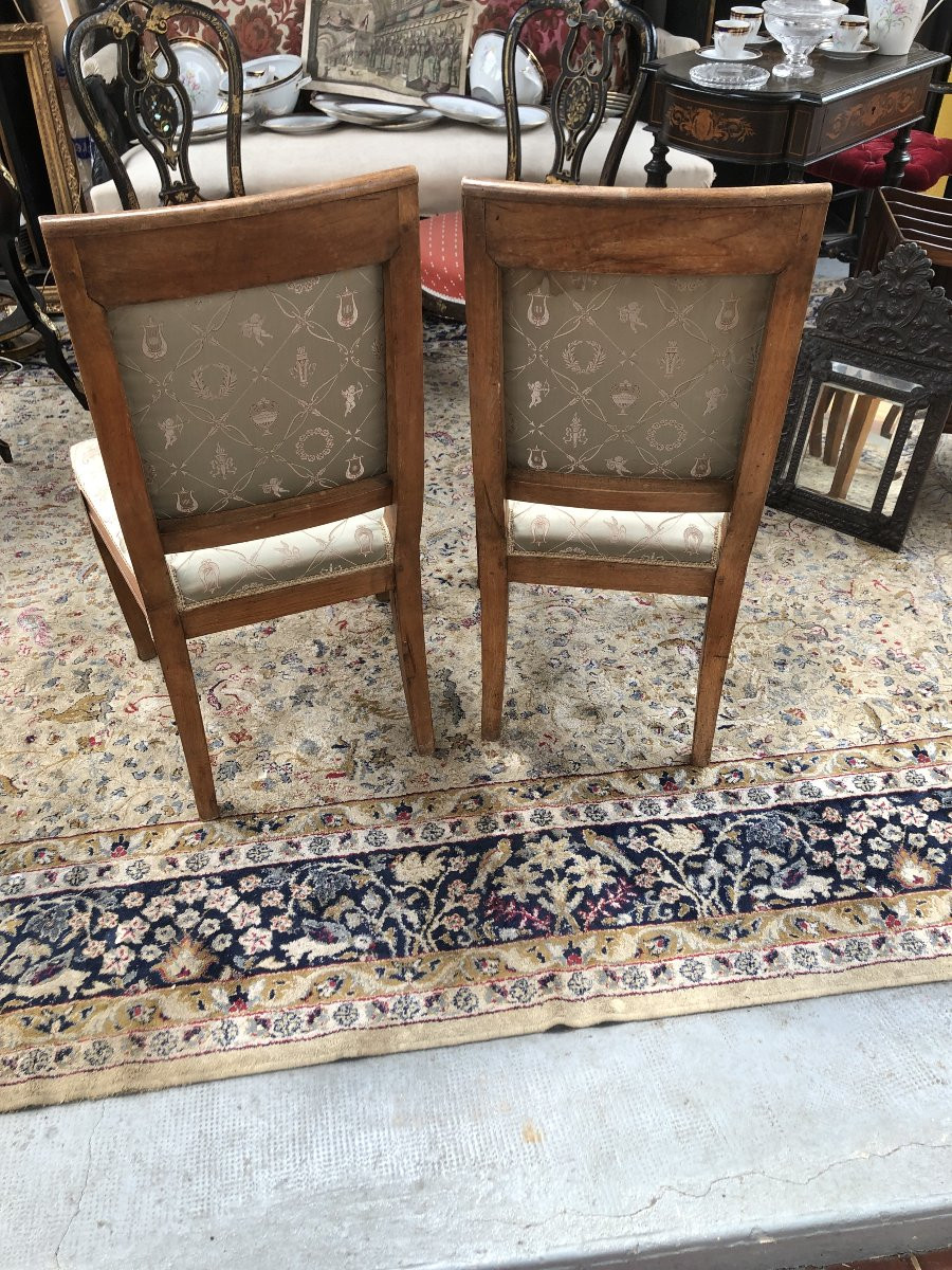 Paire de chaises époque EMPIRE ou CONSULAT début du  XIX  eme siècle -photo-4