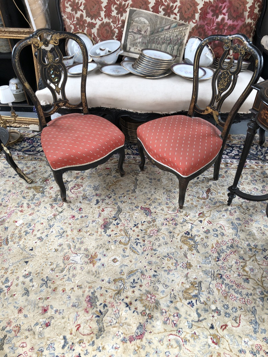 Paire de chaises époque Napoléon III 19 éme siecle 