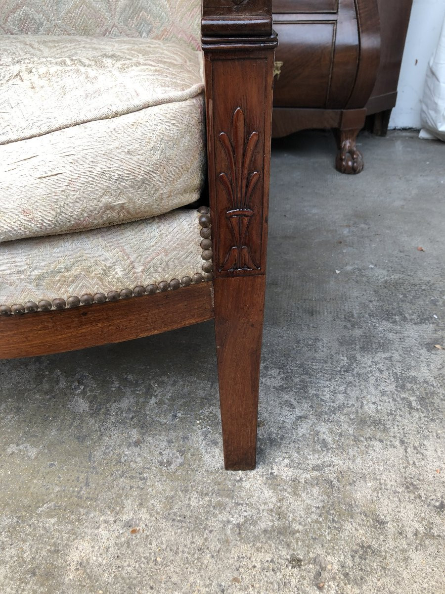 Mahogany Bergere 19th Century Restoration Period-photo-2