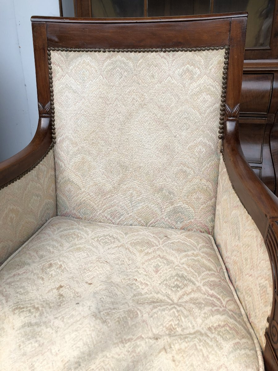 Mahogany Bergere 19th Century Restoration Period-photo-2