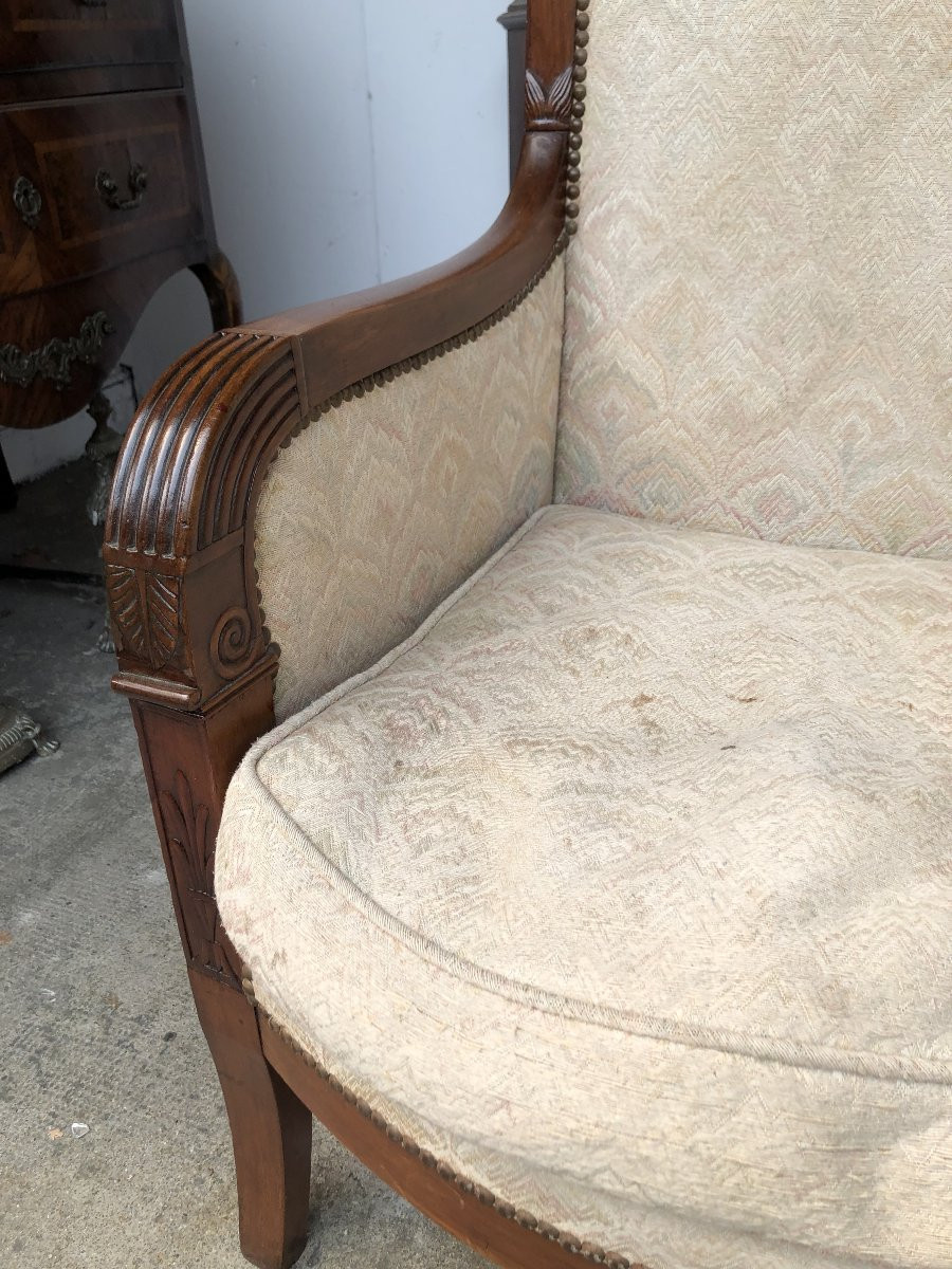 Mahogany Bergere 19th Century Restoration Period-photo-3