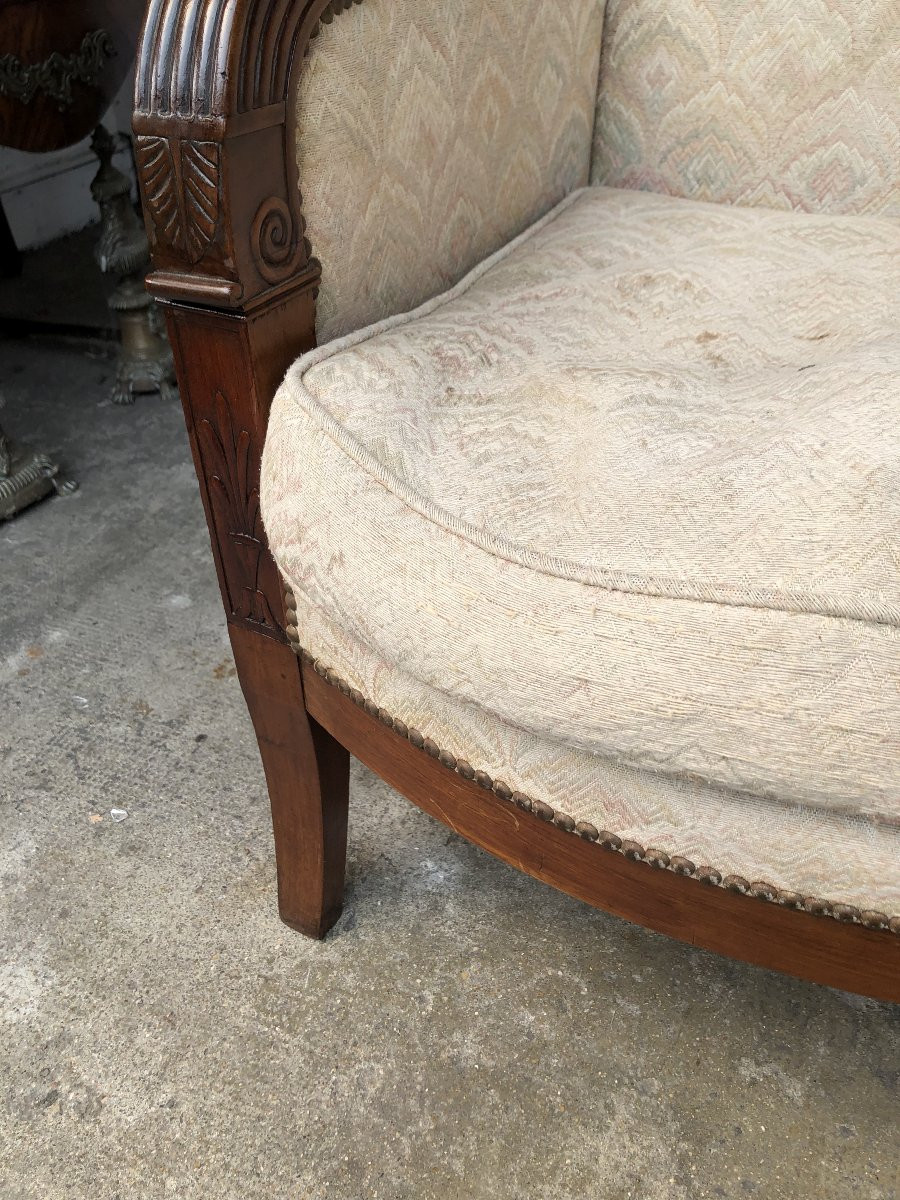 Mahogany Bergere 19th Century Restoration Period-photo-4