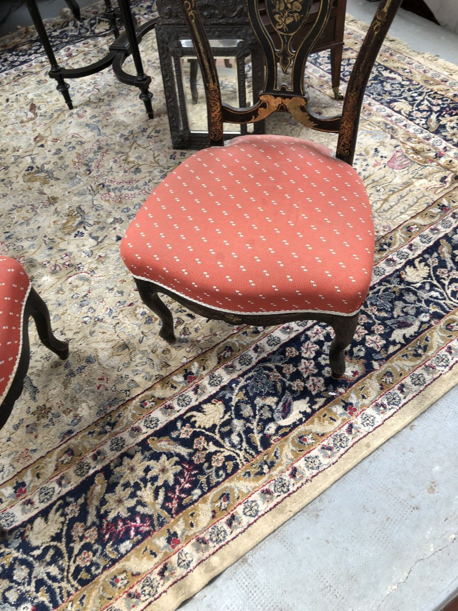 Blackened Wood Chair Napoleon III Period 19th Century-photo-3