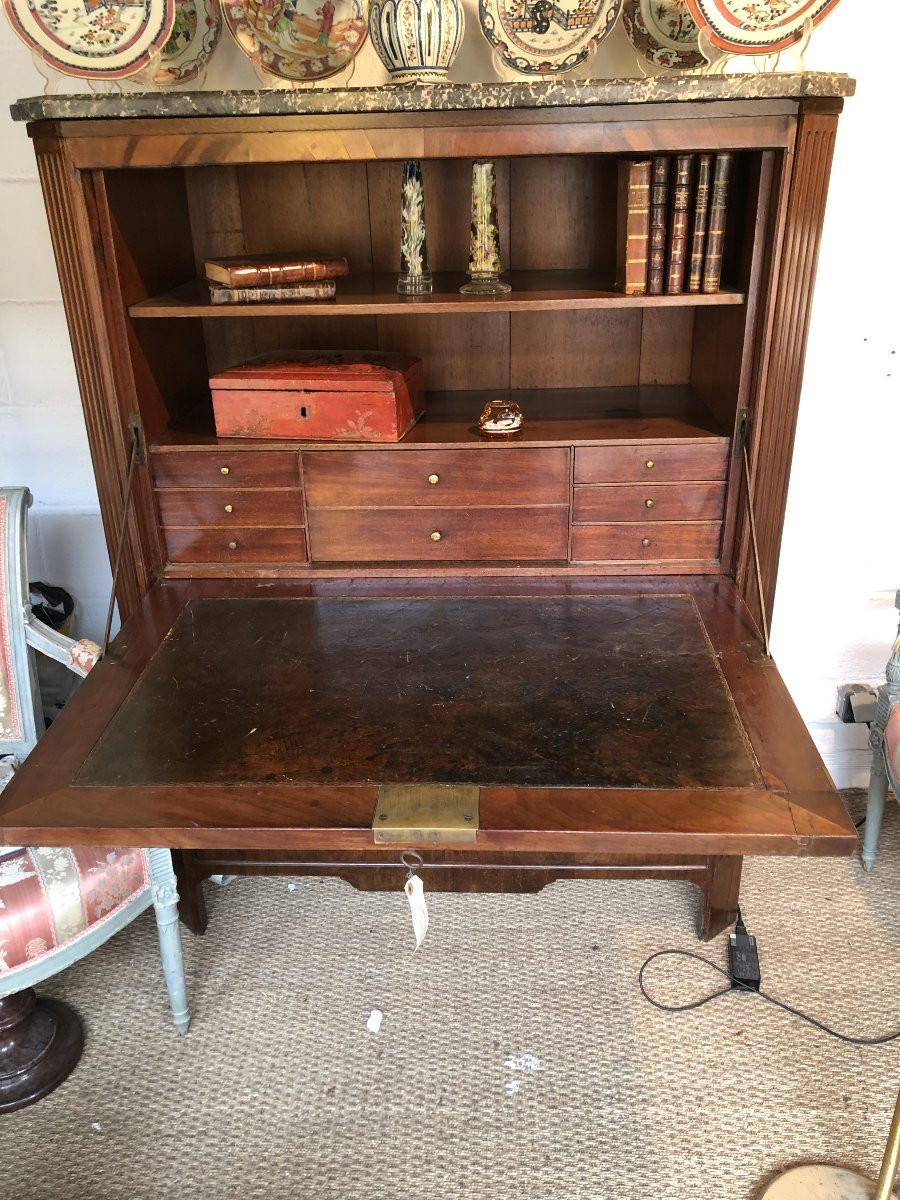 SECRETAIRE EN ACAJOU EPOQUE LOUIS XVI XVIII EME SIECLE -photo-4