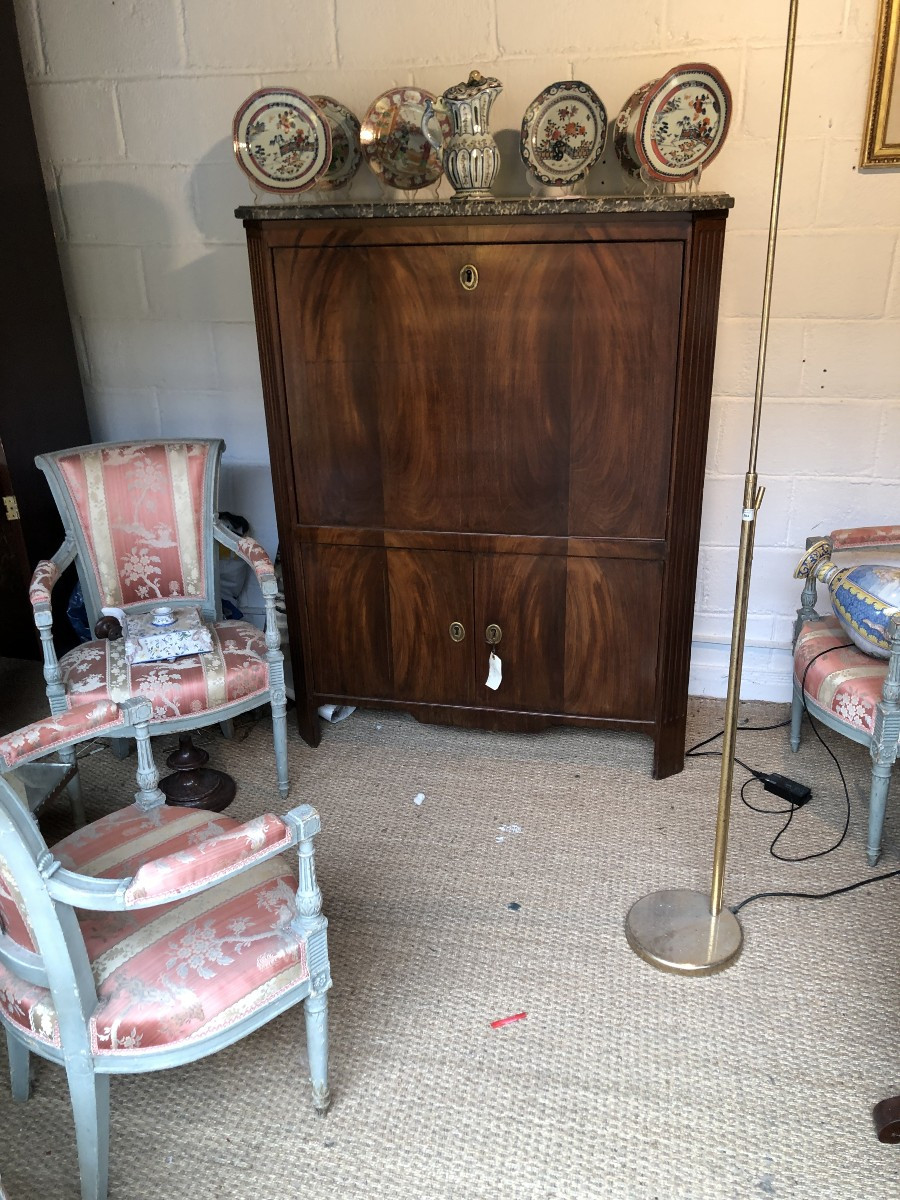 SECRETAIRE EN ACAJOU EPOQUE LOUIS XVI XVIII EME SIECLE 