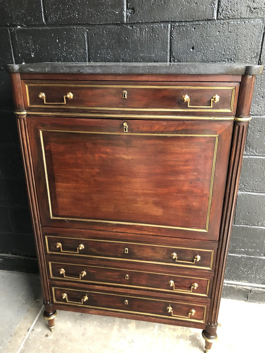 Mahogany Secretaire Louis XVI XVIII Century-photo-1