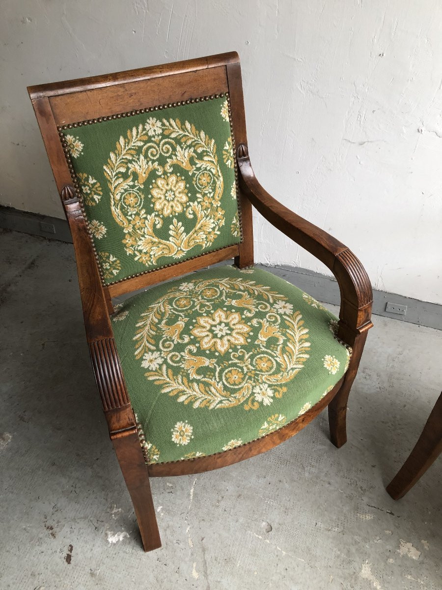 PAIRE DE FAUTEUILS EPOQUE  RESTAURATION  XIX EME SIECLE -photo-1