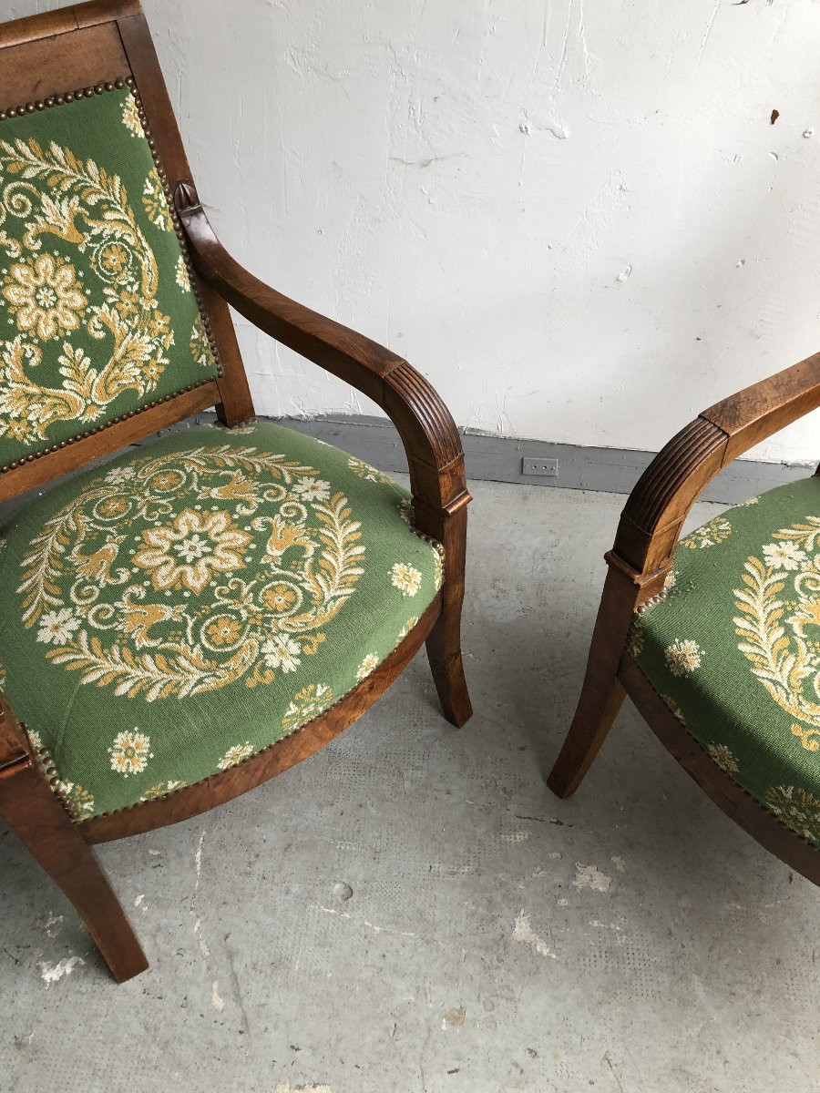 PAIRE DE FAUTEUILS EPOQUE  RESTAURATION  XIX EME SIECLE -photo-2
