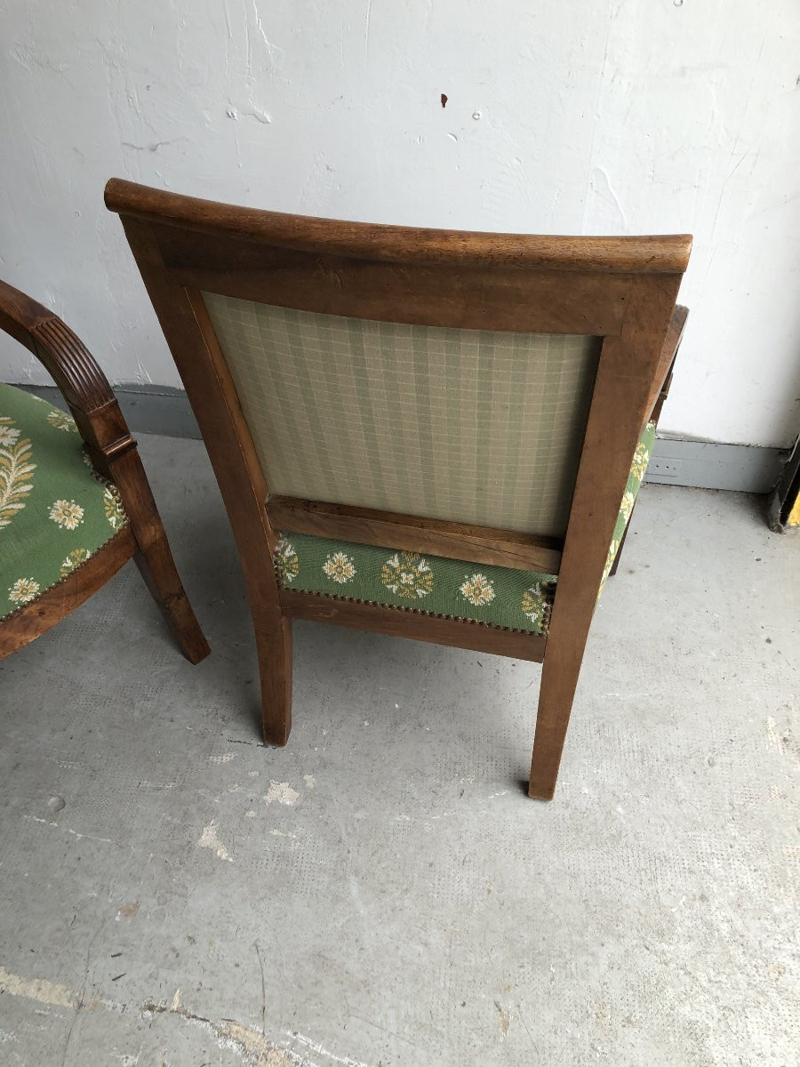 PAIRE DE FAUTEUILS EPOQUE  RESTAURATION  XIX EME SIECLE -photo-4