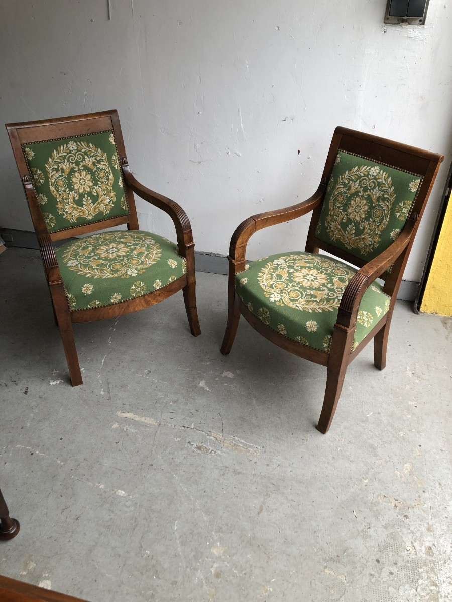 PAIRE DE FAUTEUILS EPOQUE  RESTAURATION  XIX EME SIECLE 