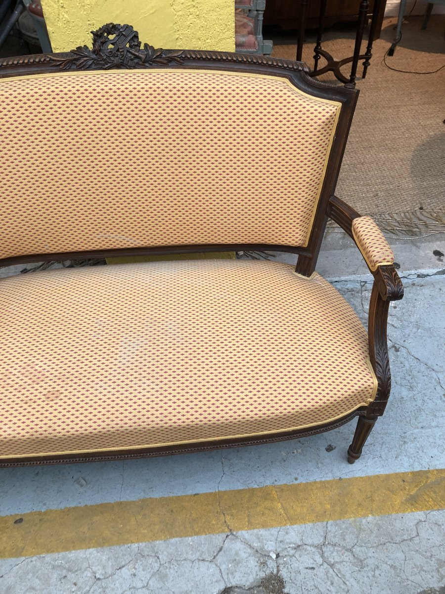 Small Louis XVI Style Sofa / Bench Seat-photo-2