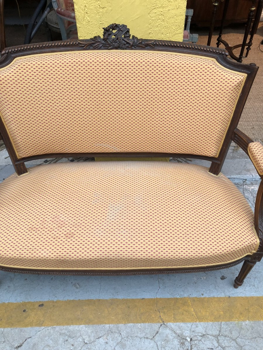 Small Louis XVI Style Sofa / Bench Seat-photo-3