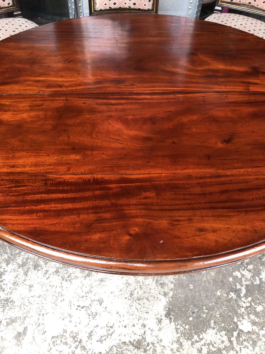 TABLE DE SALLE A MANGER A  CINQ PIEDS  EN ACJOU EPOQUE  LOUIS PHILIPPE XIX EME SIECLE -photo-2