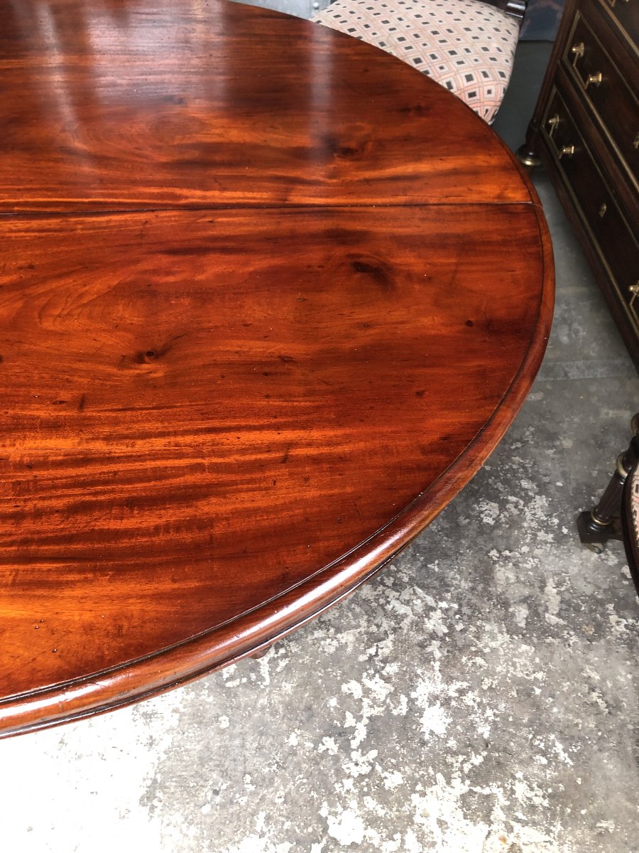 TABLE DE SALLE A MANGER A  CINQ PIEDS  EN ACJOU EPOQUE  LOUIS PHILIPPE XIX EME SIECLE -photo-3