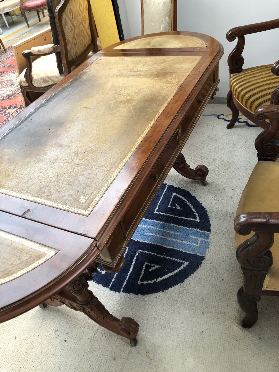 Mahogany Writing Desk English Work XIX Eme Siecle-photo-2